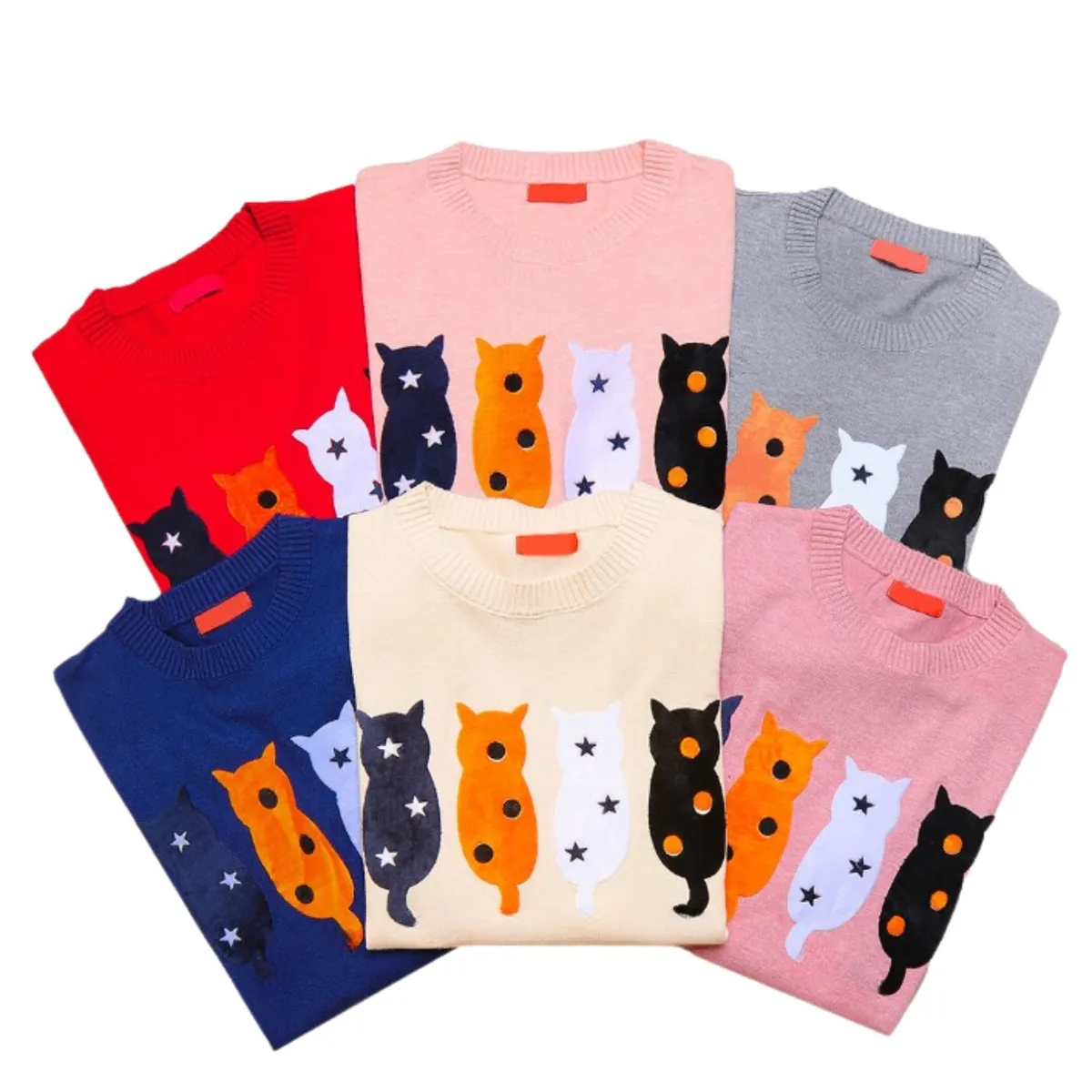 LIKE SHOP - Sweater Mujer Algodón Otoño Invierno Tejido Suave Diseño Gatito 536