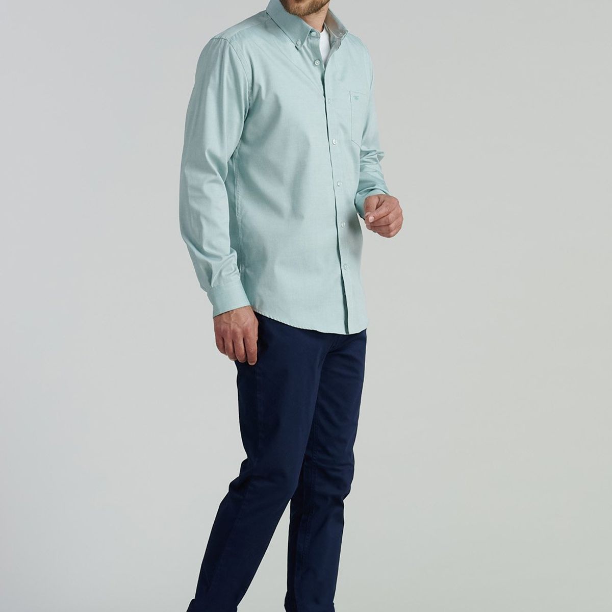 FEROUCH - Camisa Smart Casual Oxford Sc Verde Ferouch