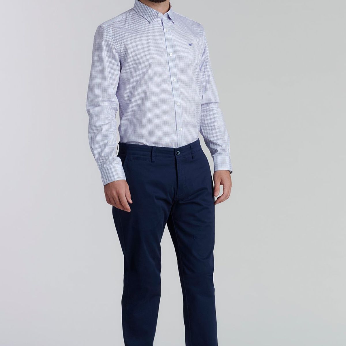 FEROUCH - Pantalón Twill Without Pleats L/33 Business Azul Ferouch