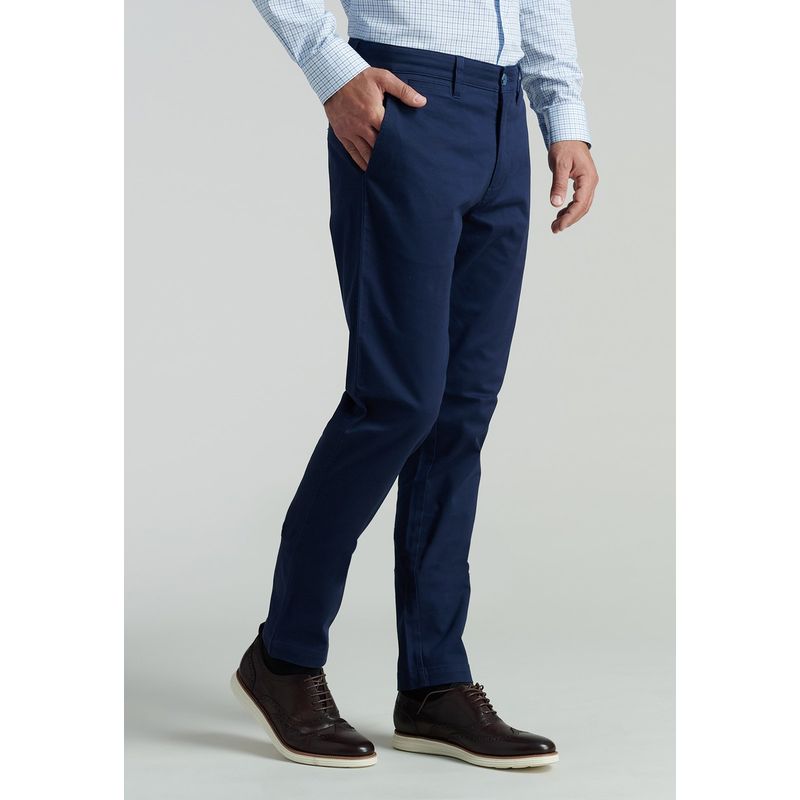 FEROUCH - Pantalón Twill Slim /33 Business Azul Ferouch