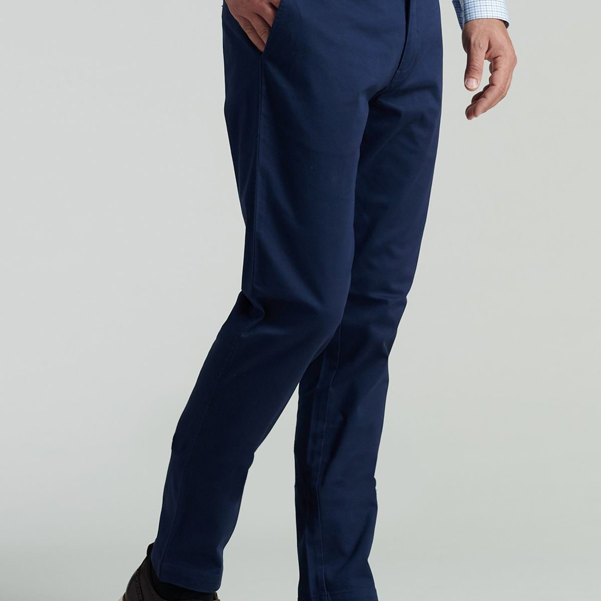 FEROUCH - Pantalón Twill Slim /33 Business Azul Ferouch