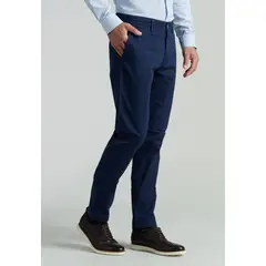 FEROUCH - Pantalón Twill Slim /33 Business Azul