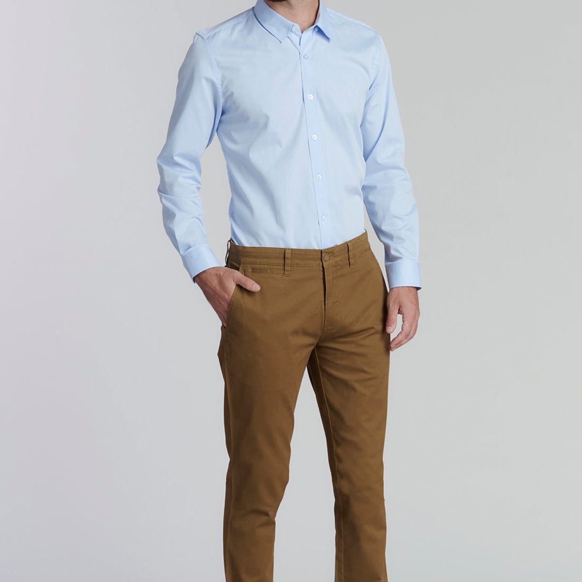 FEROUCH - Pantalón Twill Slim /33 Business Café Ferouch