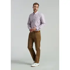 FEROUCH - Pantalón Twill Without Pleats L/33 Business Café