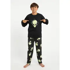 KAYSER - Pijama Teens Algodón 661806M - Negro
