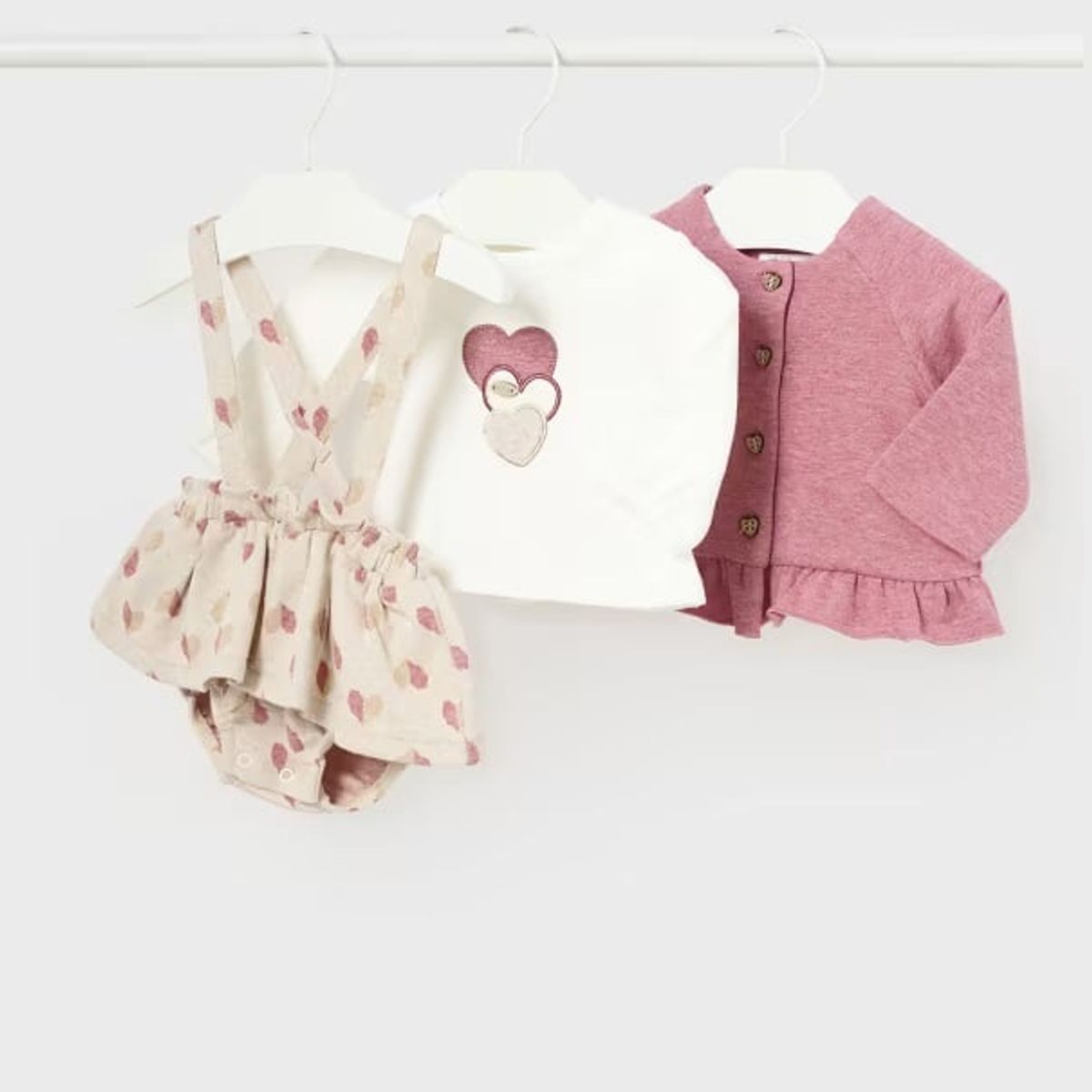 MAYORAL - Elegante Conjunto 3 piezas falda recién nacida