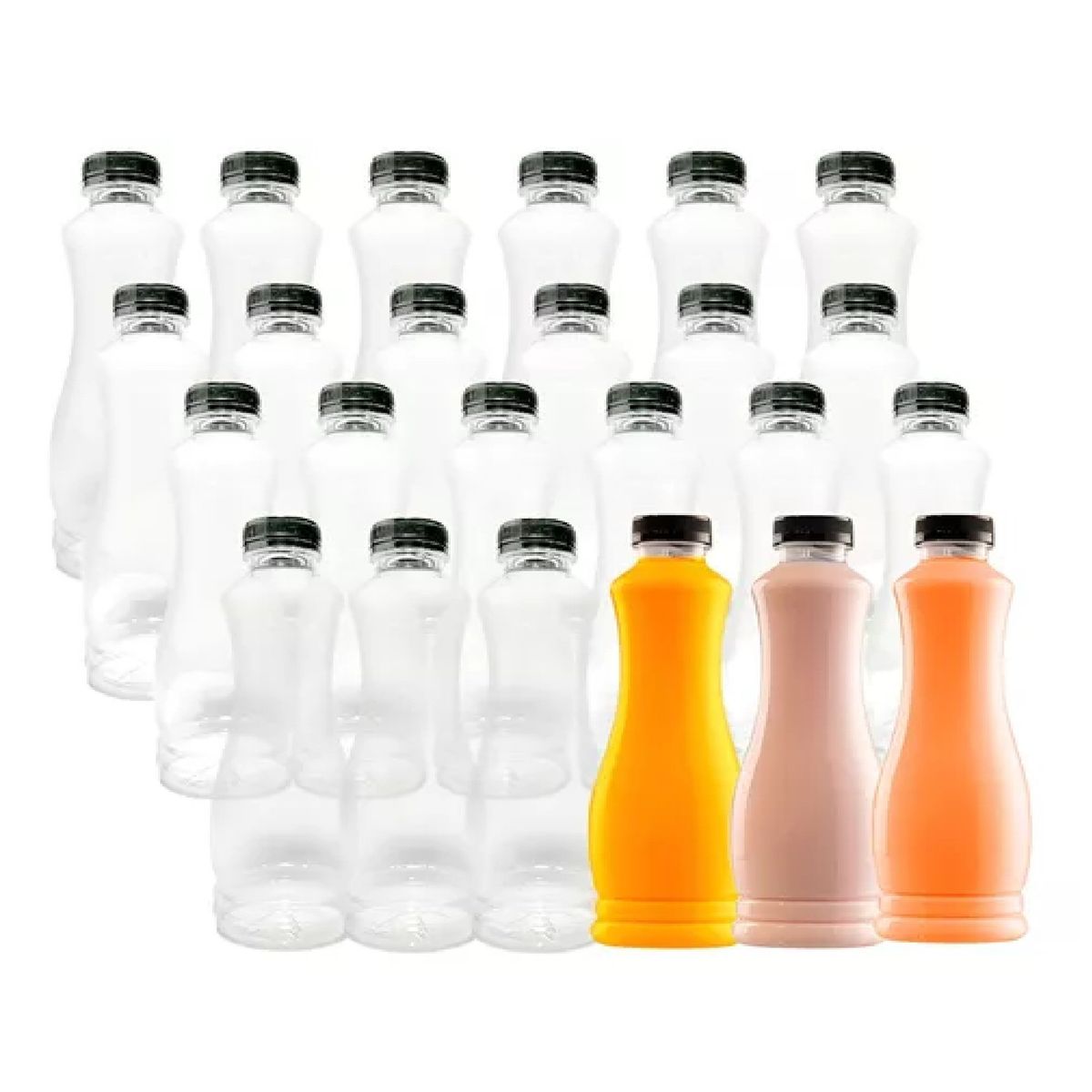 PASTELERIUS - X24 Botellas Plasticas Transparentes Botella Ctapa 800ml