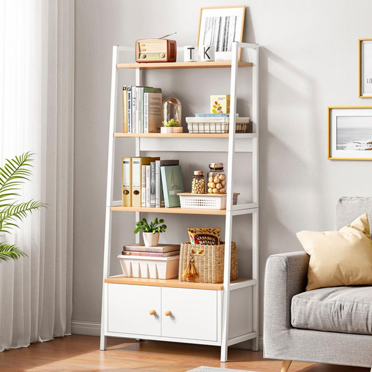 DETODOYMAS - Estante Living Librero 65x40x150cm Chic Home - Blanco