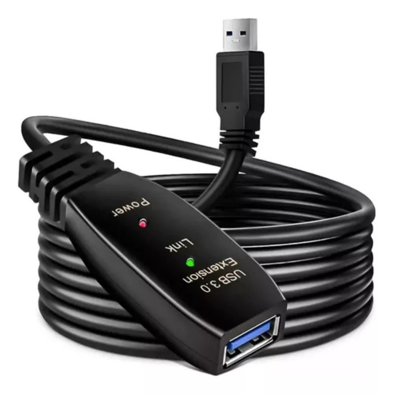 MUNDO MAGIA - Cable Usb Activo 3.0 Extensión 10 Metros Macho A Hembra Led
