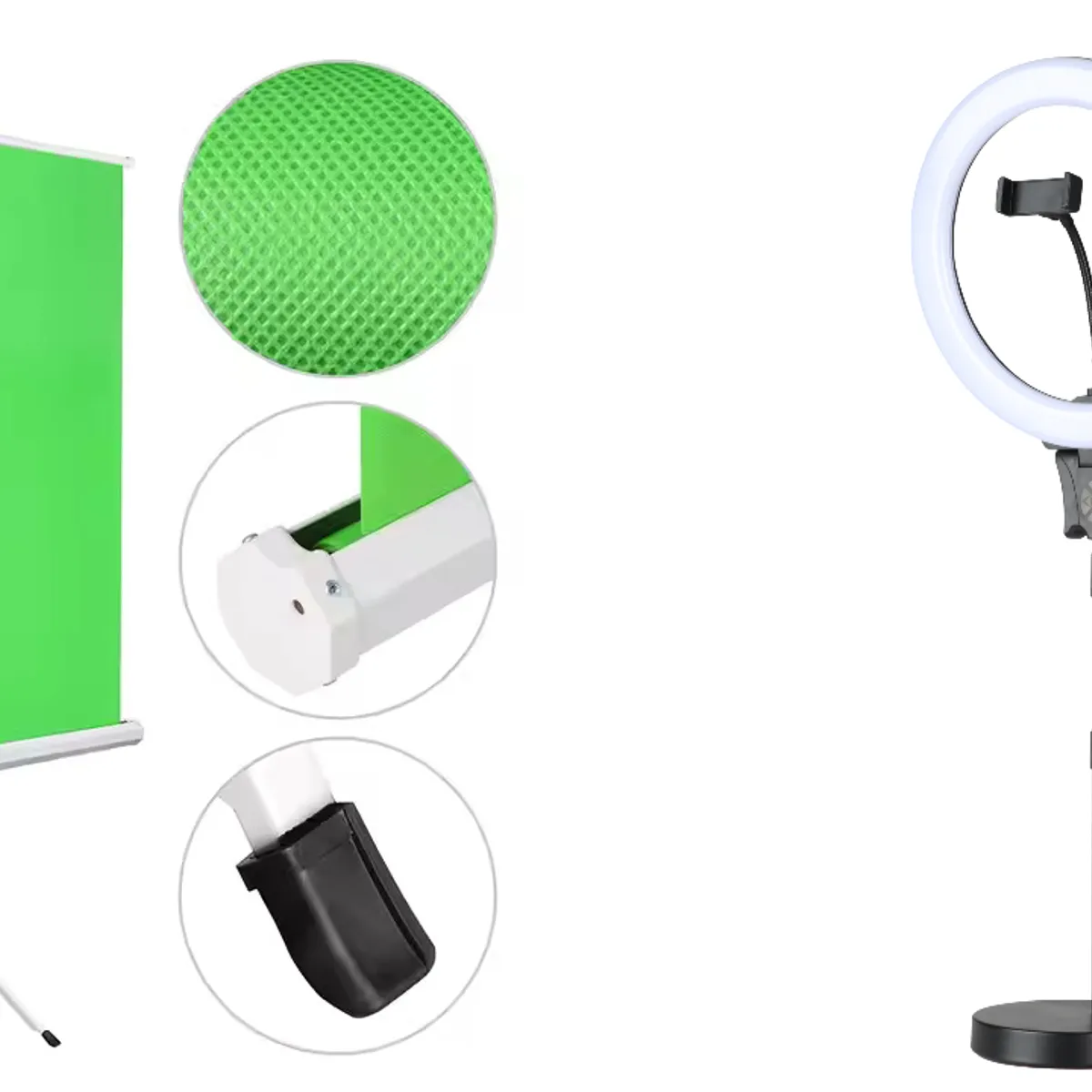 GENERICO - Kit Para Video Telón Verde + Aro de Luz