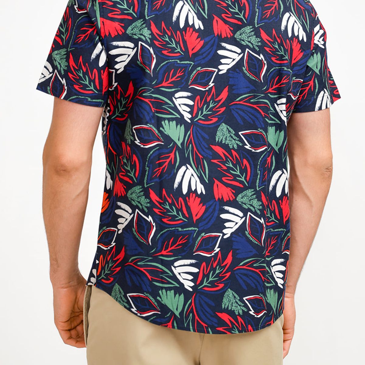 ORIGINAL PENGUIN - Camisa De Hombre Algodón Estampado Navy