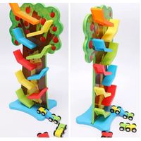 Pista Arbol De Autos Juguete Didáctico De Madera Para Niños