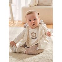 Elegante Conjunto Chándal 3 piezas combinado recién nacida