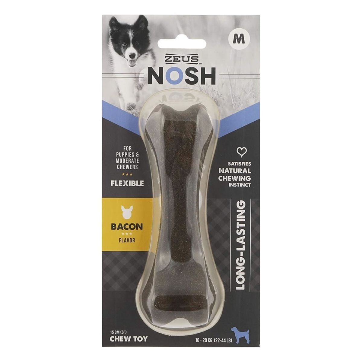 ZEUS - Zeus Nosh Hueso Flexible Tocino Talla M Juguete Para Perros