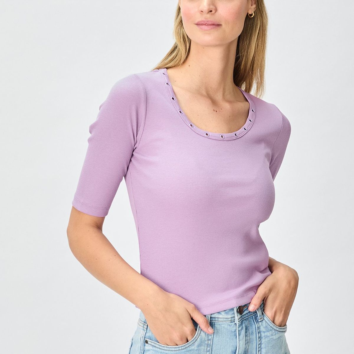 IO - Polera Manga Corta Morado Mujer Io
