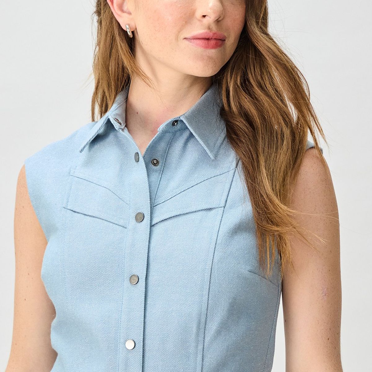 IO - Vestido Corto Celeste Mujer Io