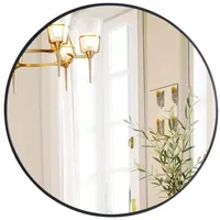 Espejo Negro redondo metálico 90cm