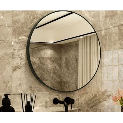 Imagen 2 del producto Espejo Negro redondo metálico 90cm