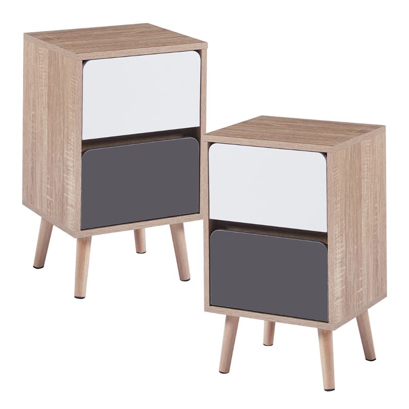 PANDALINO - Pack 2 Veladores Margot - Diseño Nórdico Minimalista
