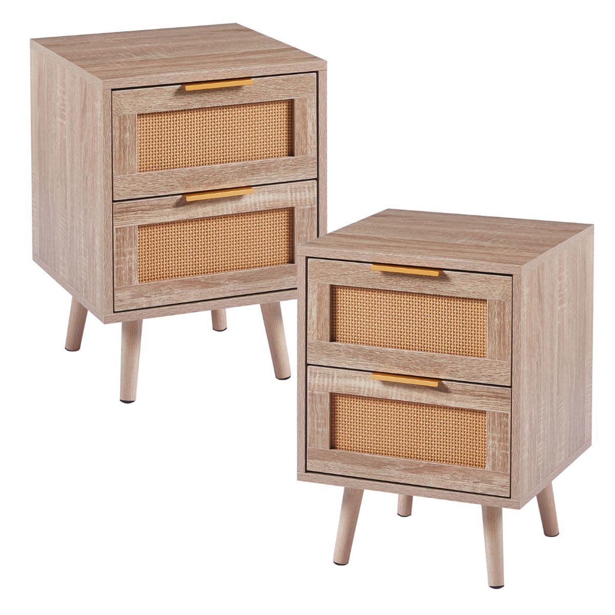 PANDALINO - Pack 2 Veladores Brando - Elegancia Natural para tu Hogar