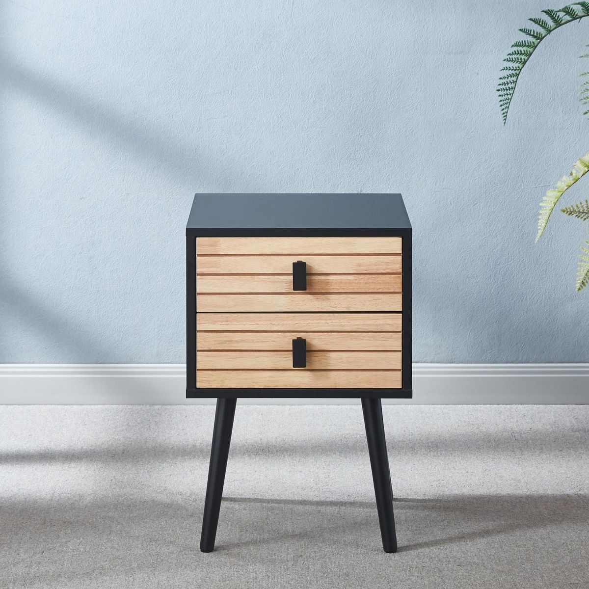 PANDALINO - Pack 2 Veladores Darío Negro - Elegante y Funcional