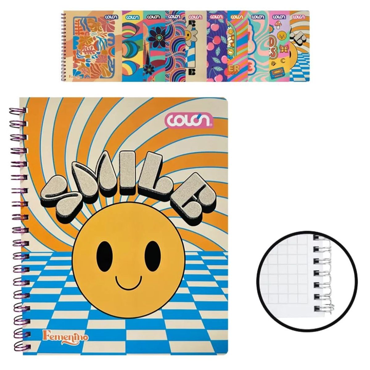COLON - Pack 10 Cuadernos Univ Femenino Matemática 7mm 100H