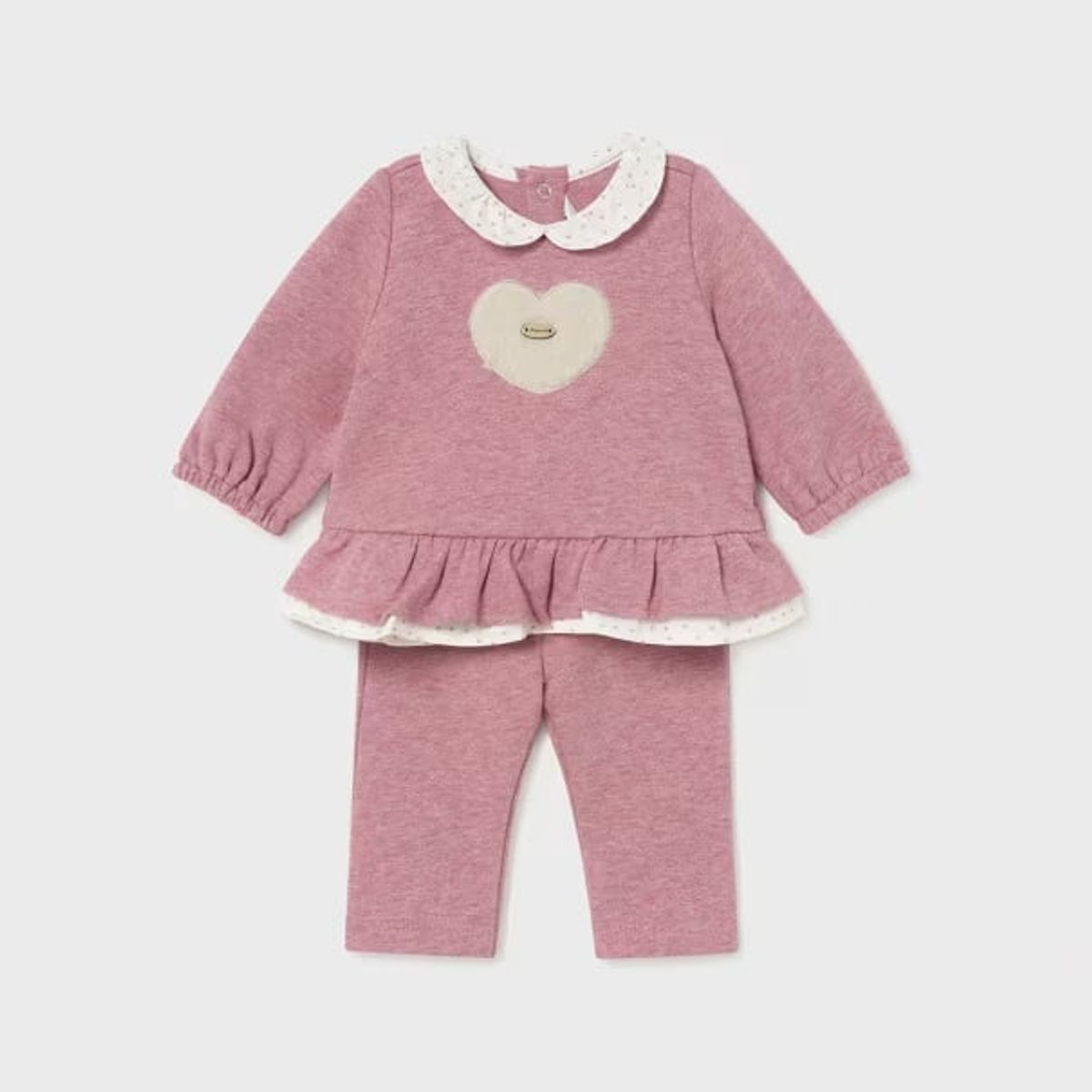 MAYORAL - Conjunto pantalón y sudadera volante recién nacida