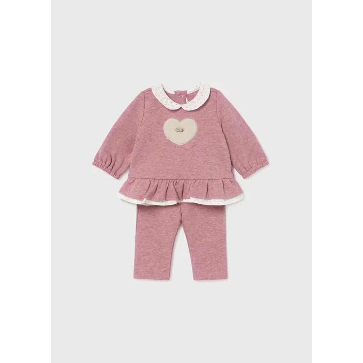 MAYORAL - Conjunto pantalón y sudadera volante recién nacida