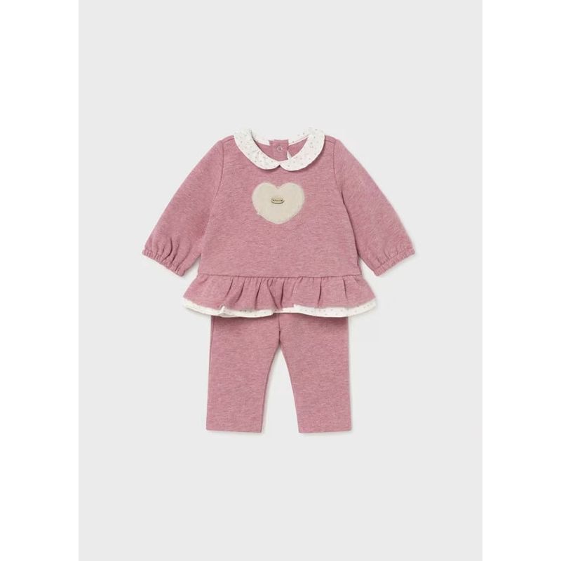 MAYORAL - Conjunto pantalón y sudadera volante recién nacida