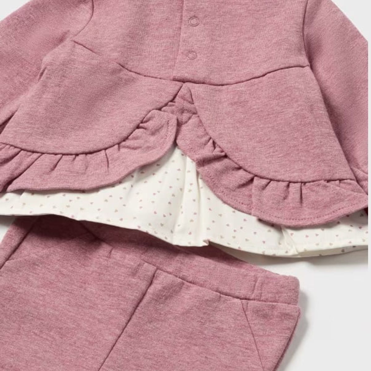 MAYORAL - Conjunto pantalón y sudadera volante recién nacida