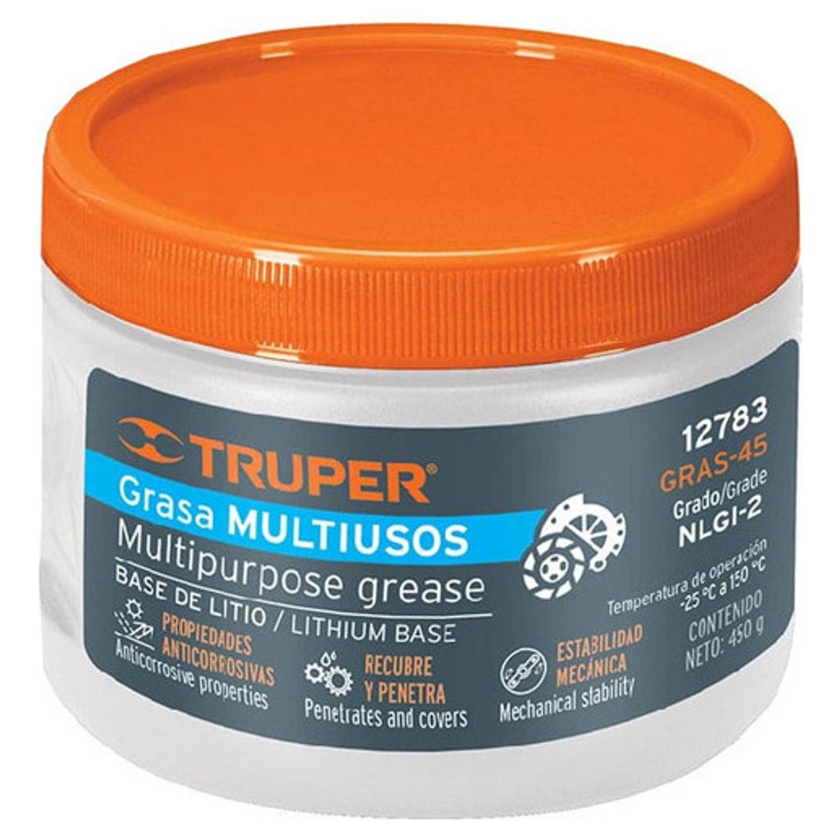 TRUPER - Grasa Lubricante Multiusos Litio 450g Truper Gras-45 12783