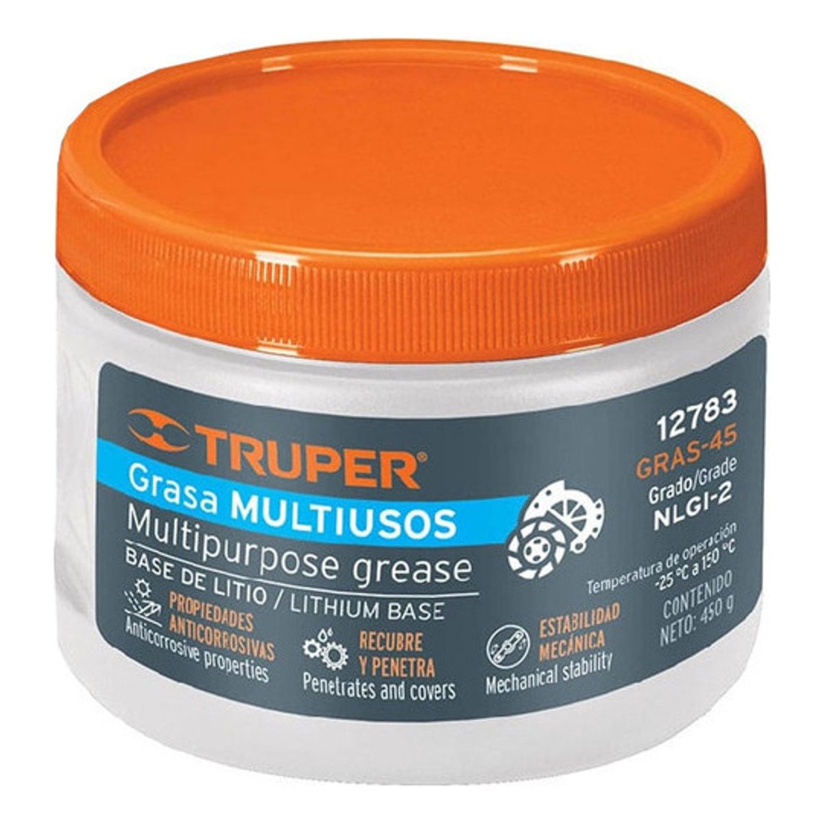 TRUPER - Grasa Lubricante Multiusos Litio 450g Truper Gras-45 12783