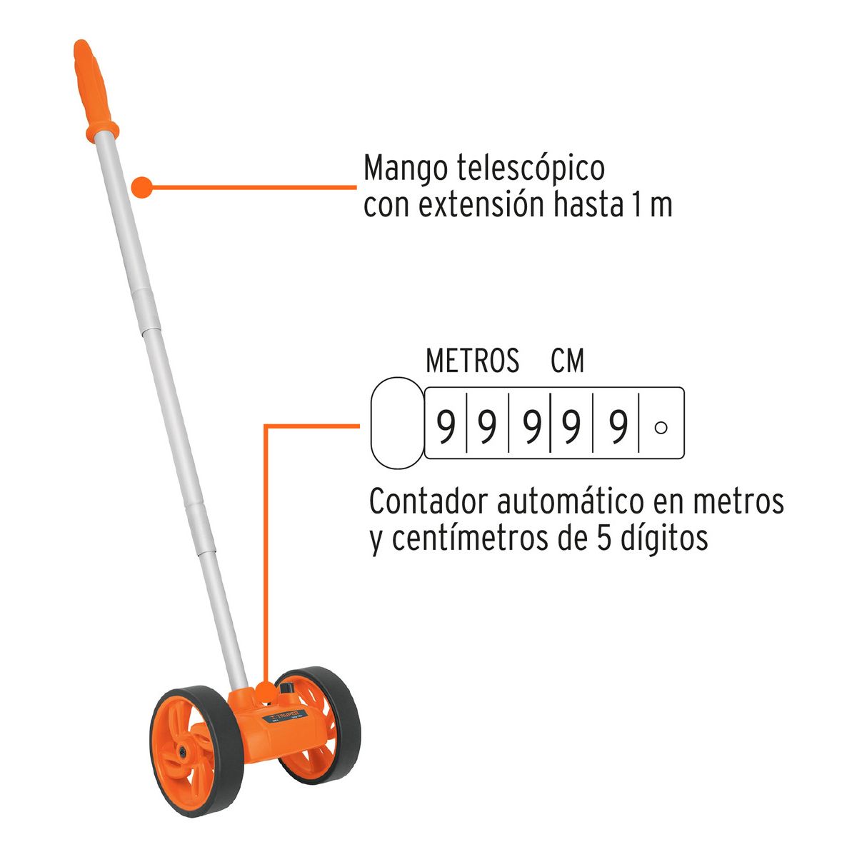 TRUPER - Odómetro Análogo Con Doble Rueda De 4 Pulgadas Truper 15830