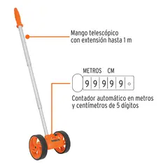 TRUPER - Odómetro Análogo Con Doble Rueda De 4 Pulgadas 15830