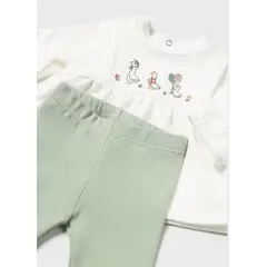 MAYORAL - Conjunto pantalón y sudadera volante recién nacida
