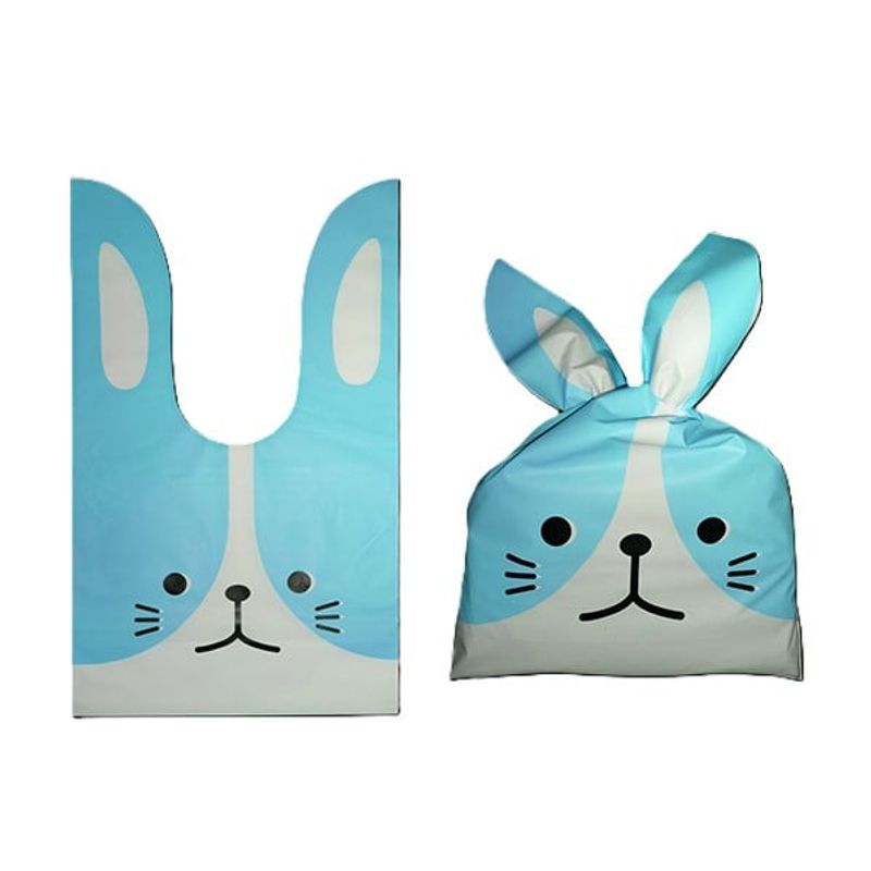 GENERICO - BOLSA CONEJO MEDIANA CELESTE 17X28 CM X12 UNI