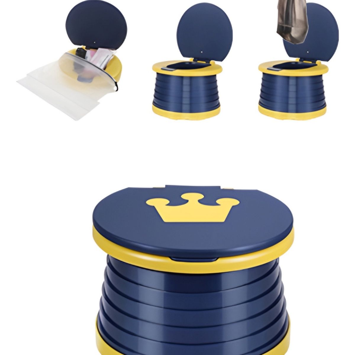 GENERICO - Pelela Plegable Baño Inodoro Portatil Niñ Viaje Corona Azul