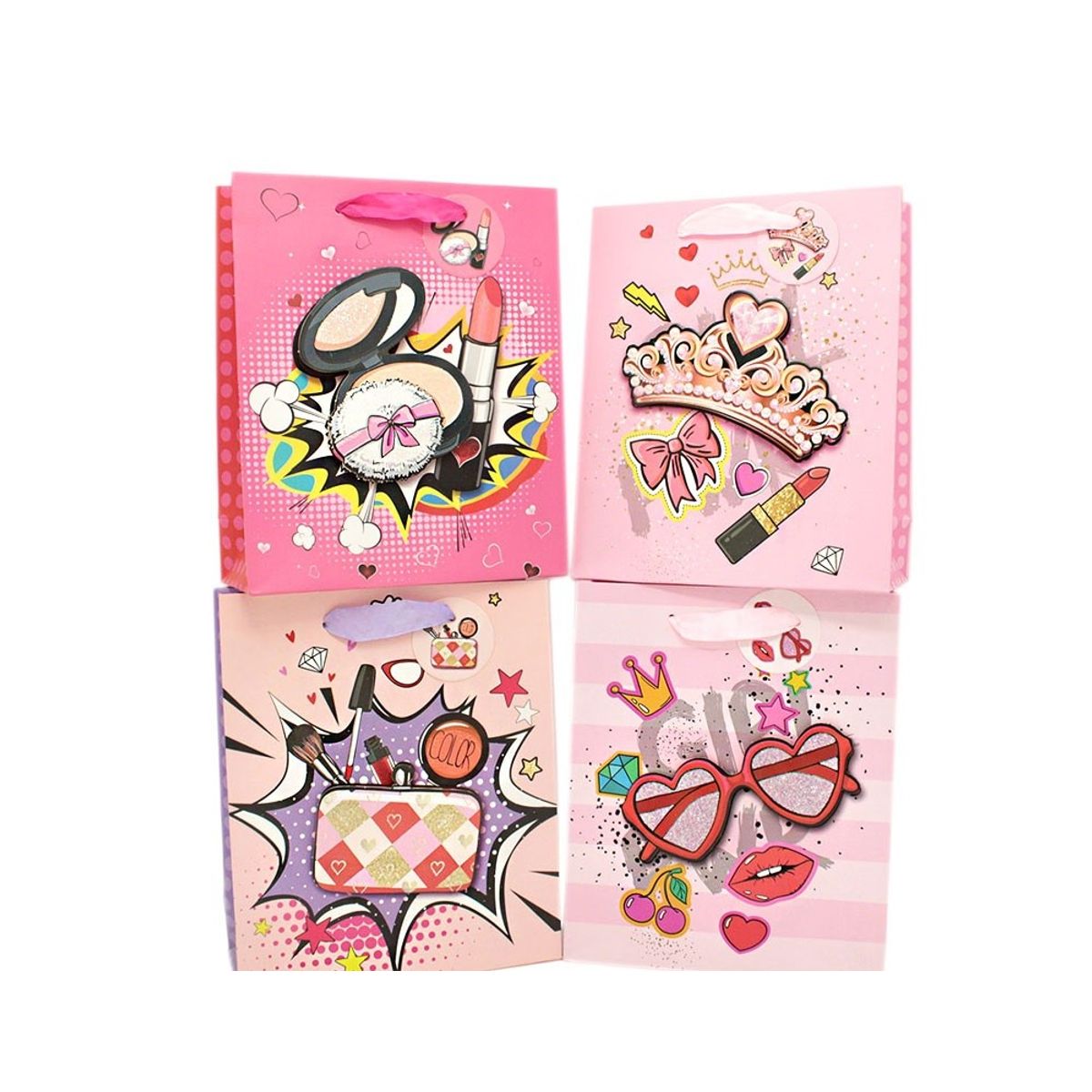 GENERICO - BOLSA DE REGALO BEAUTY GLITTER 3D 30X40 CM X12 UNI