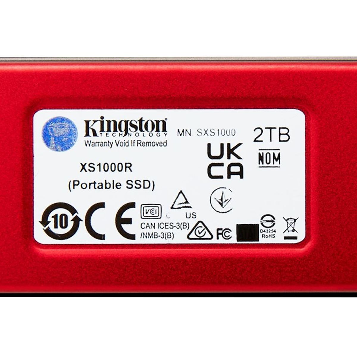KINGSTON - Disco de Estado Sólido Externo Kingston XS1000 Red 2 TB