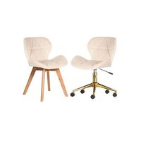 Pack Manicurista Silla Velvet Beige Dorada