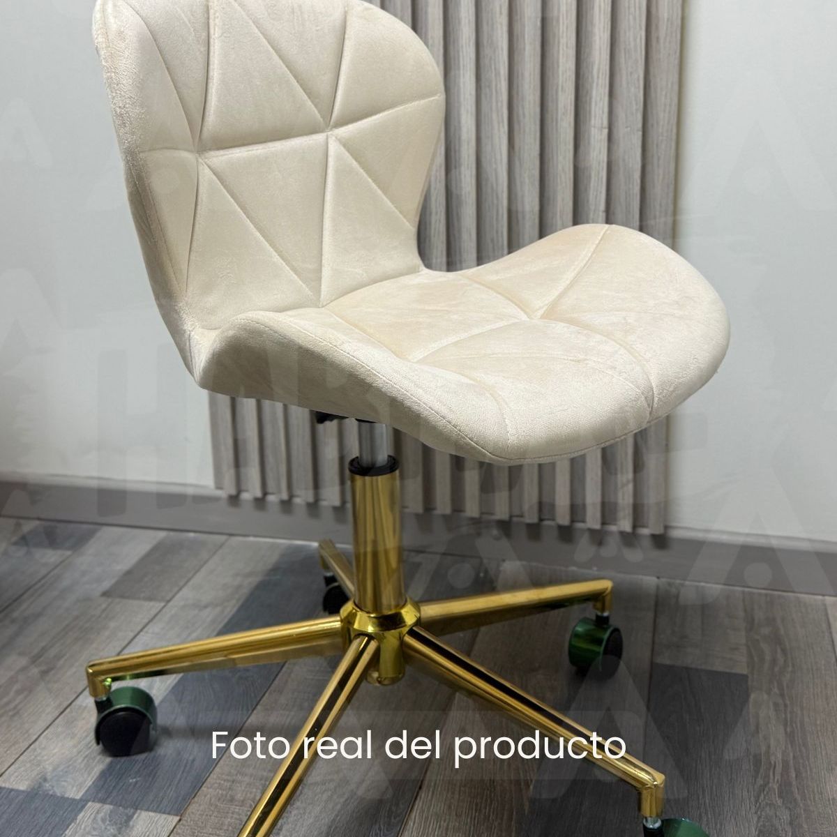 HABITA2 CHILE - Pack Manicurista Silla Velvet Beige Dorada