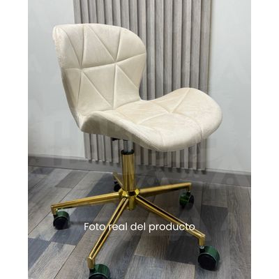 Imagen 2 del producto Pack Manicurista Silla Velvet Beige Dorada