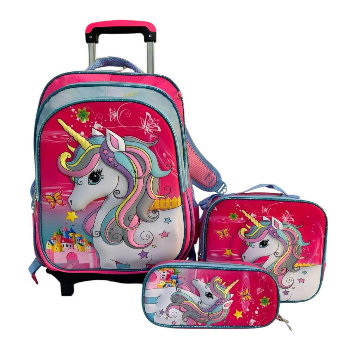 GENERICO - Pack Mochila Infantil Escolar Niña Con Ruedas