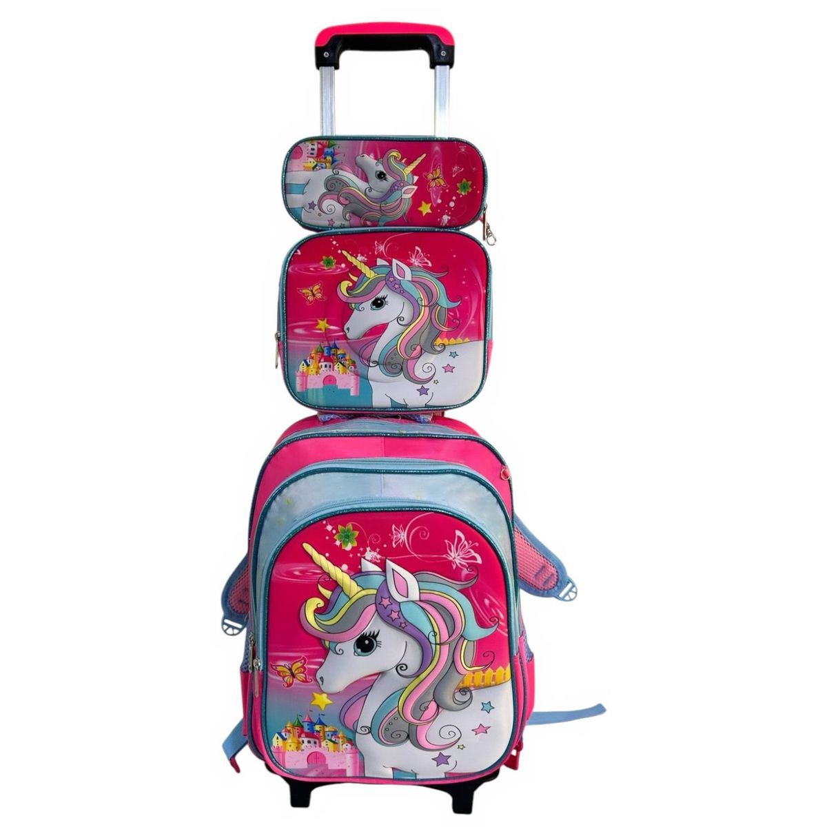 GENERICO - Pack Mochila Infantil Escolar Niña Con Ruedas