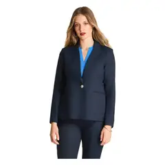 LORENZO DI PONTTI - Blazer De Lino Clásico Con Un Botón Azul