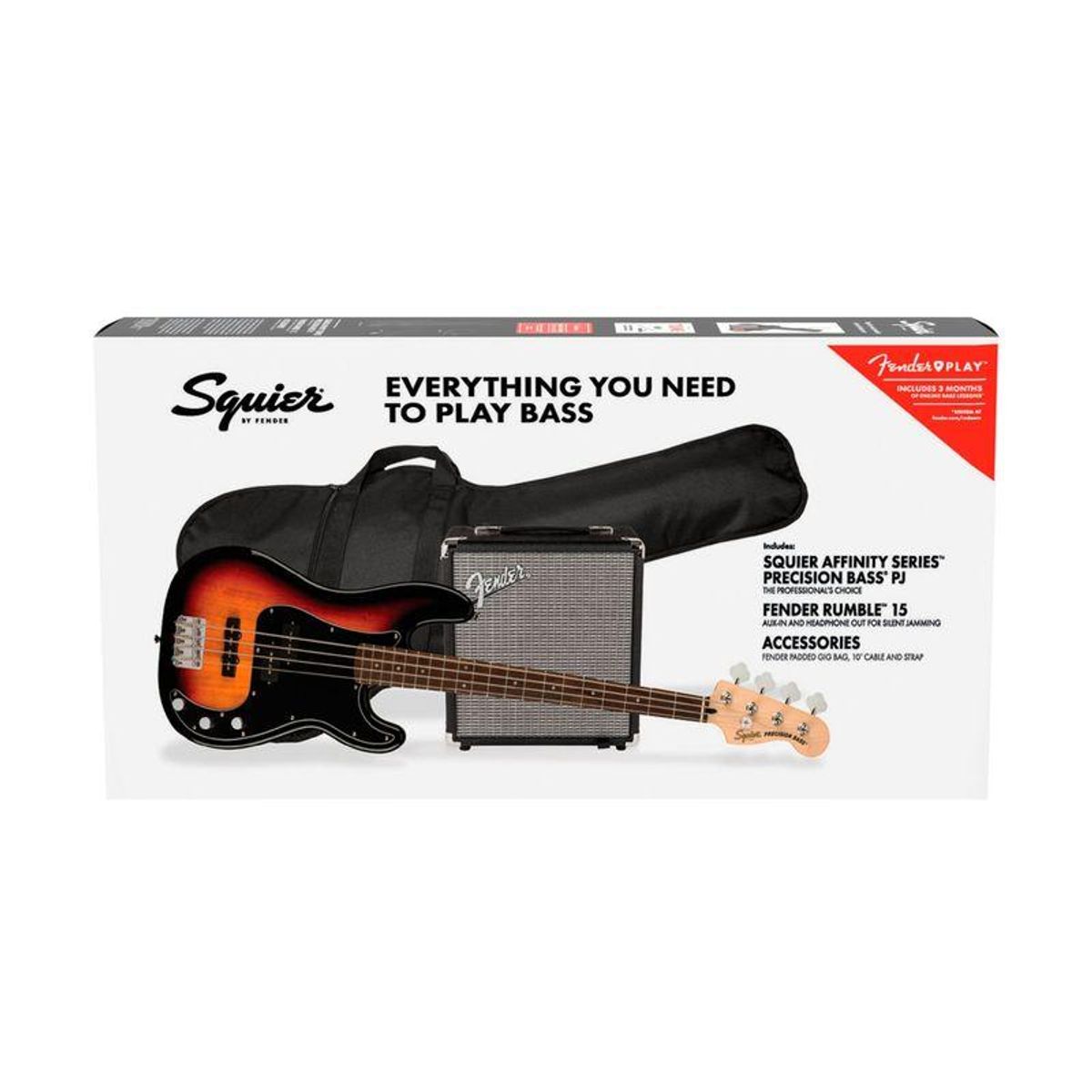 SQUIER - Pack Bajo Eléctrico Squier Affinity Precision Bass PJ Pack