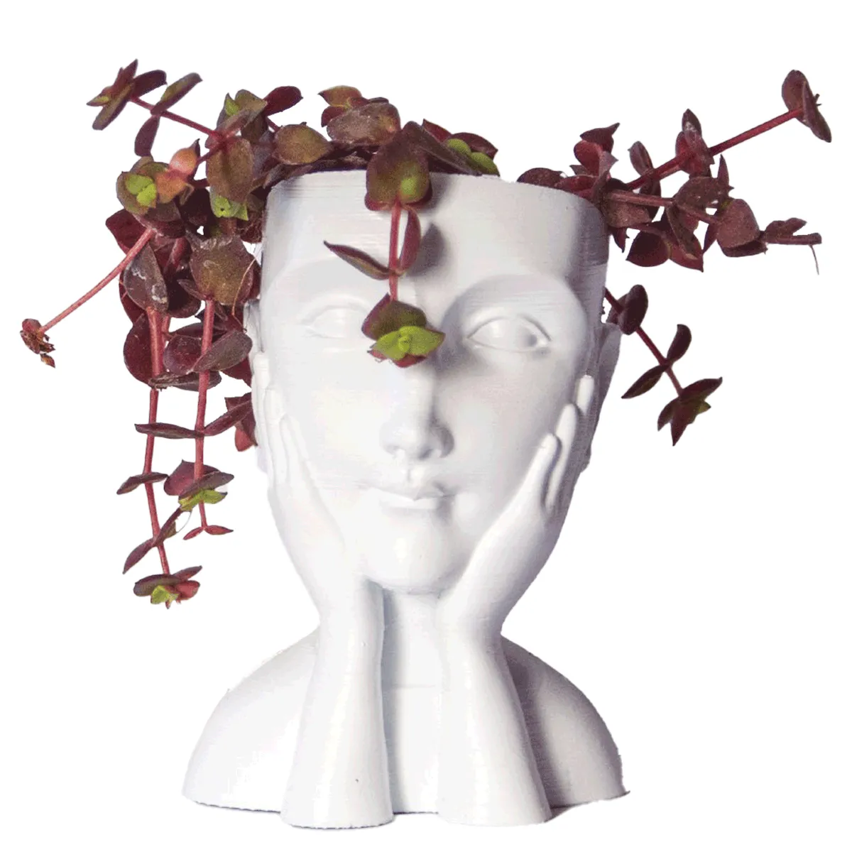 GENERICO - Macetero Diseño Mujer decorativo Plástico 15cm Blanco