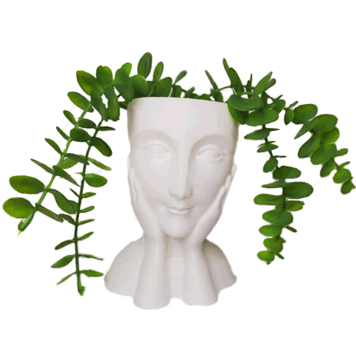 GENERICO - Macetero Diseño Mujer decorativo Plástico 15cm Blanco