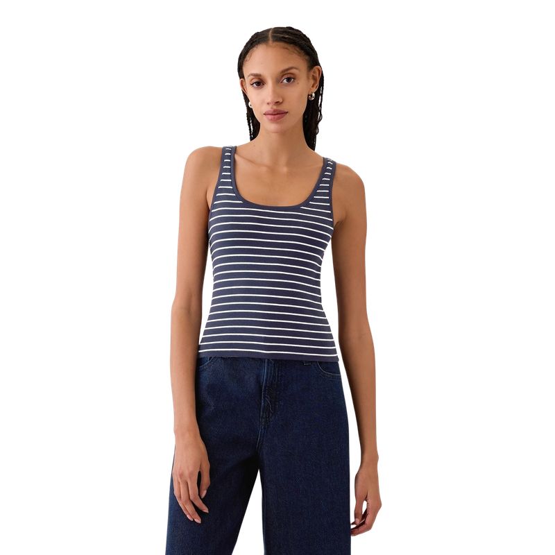 GAP - Polera Cropped Sin Manga Mujer Gris