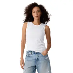 GAP - Polera Cuello Redondo Sin Manga Mujer Blanco